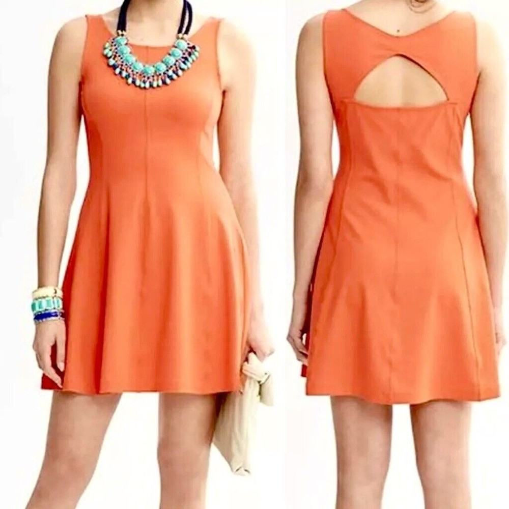 Banana Republic ‎ Fit & Flare Dress Size 2 Orange Women’s Sleeveles